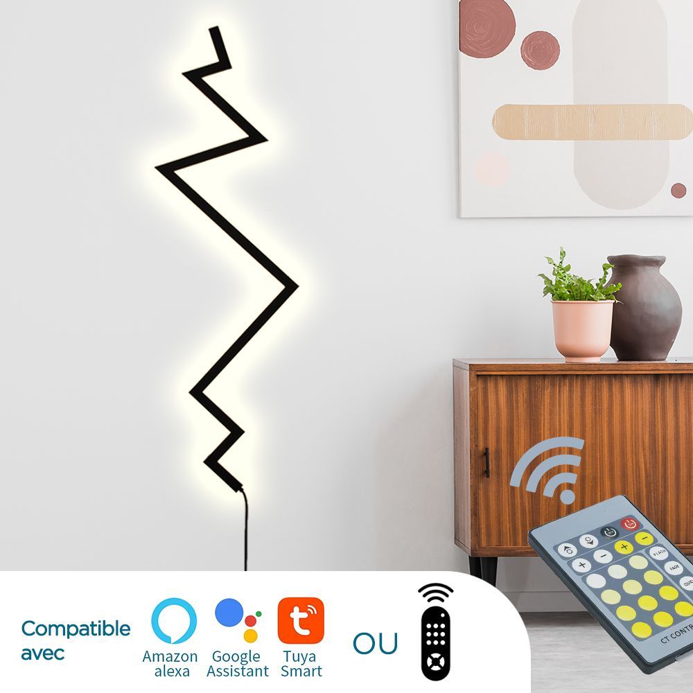 Luminaires pour enfant - Applique Murale en forme d'éclair avec variation de blanc Thunder - OUI SMART