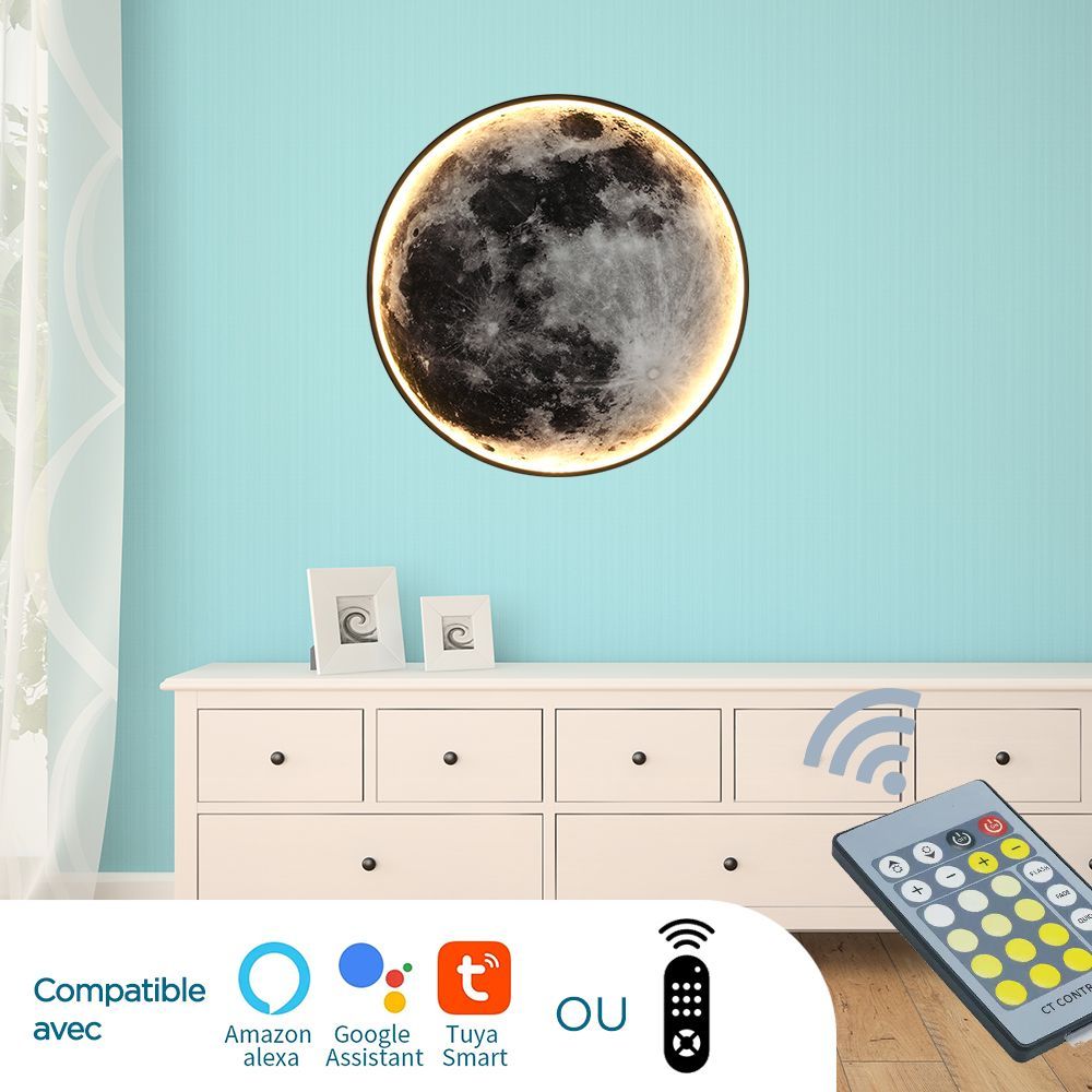 Appliques - Applique Murale Luna lumière en forme de lune moderne - OUI SMART