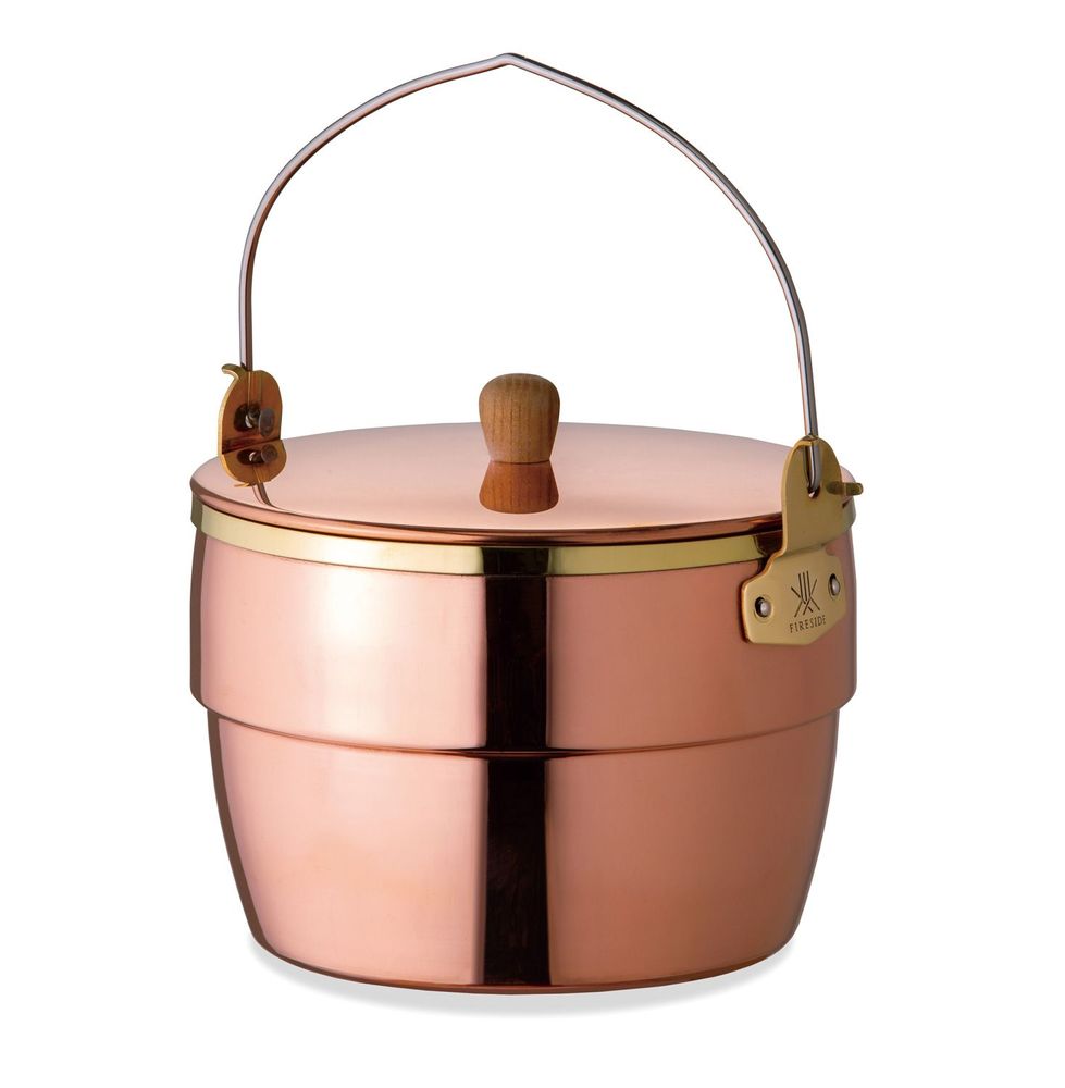 Outdoor decorative accessories - Fireside copper oak pot. - FIRESIDE