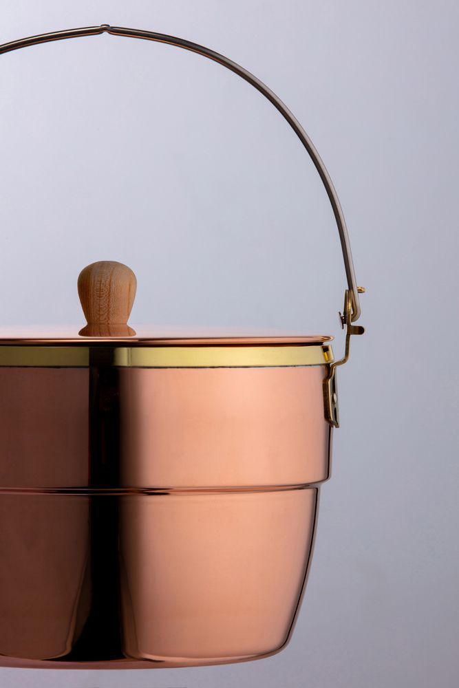 Outdoor decorative accessories - Fireside copper oak pot. - FIRESIDE