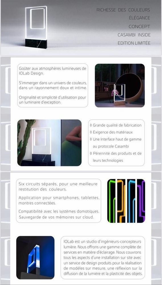 Autres objets connectés - WINDOW SOCLE MARBRE NOIR ou BLANC - IOLAB DESIGN