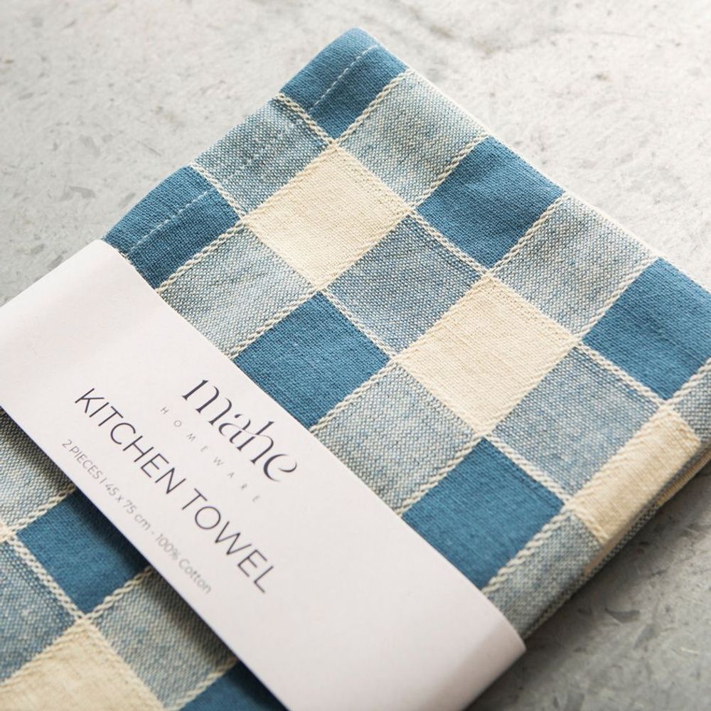 Dish towels - Check Woven Kitchen Towel - MAHE HOMEWARE