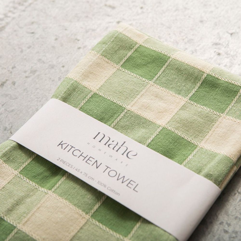 Dish towels - Check Woven Kitchen Towel - MAHE HOMEWARE