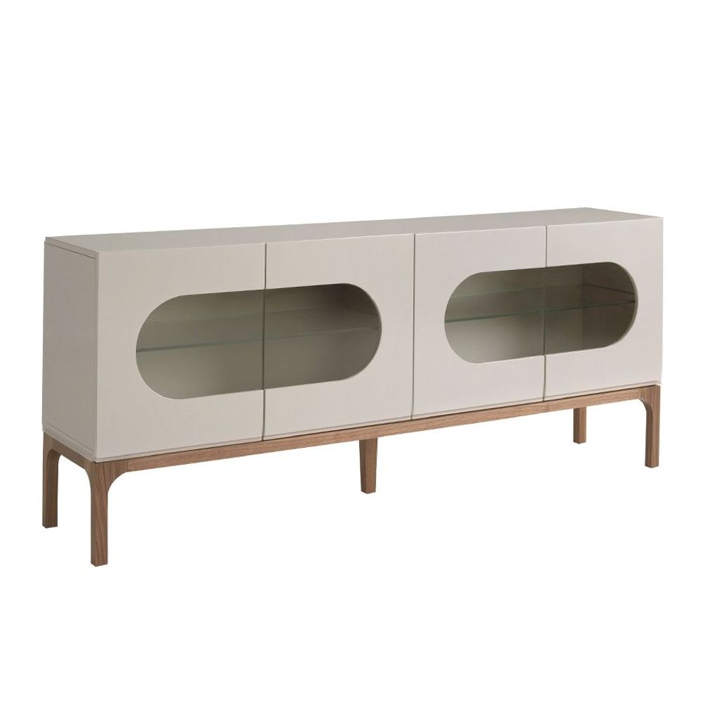Buffets - Buffet en bois gris et noyer avec éclairage intérieur - ANGEL CERDÁ