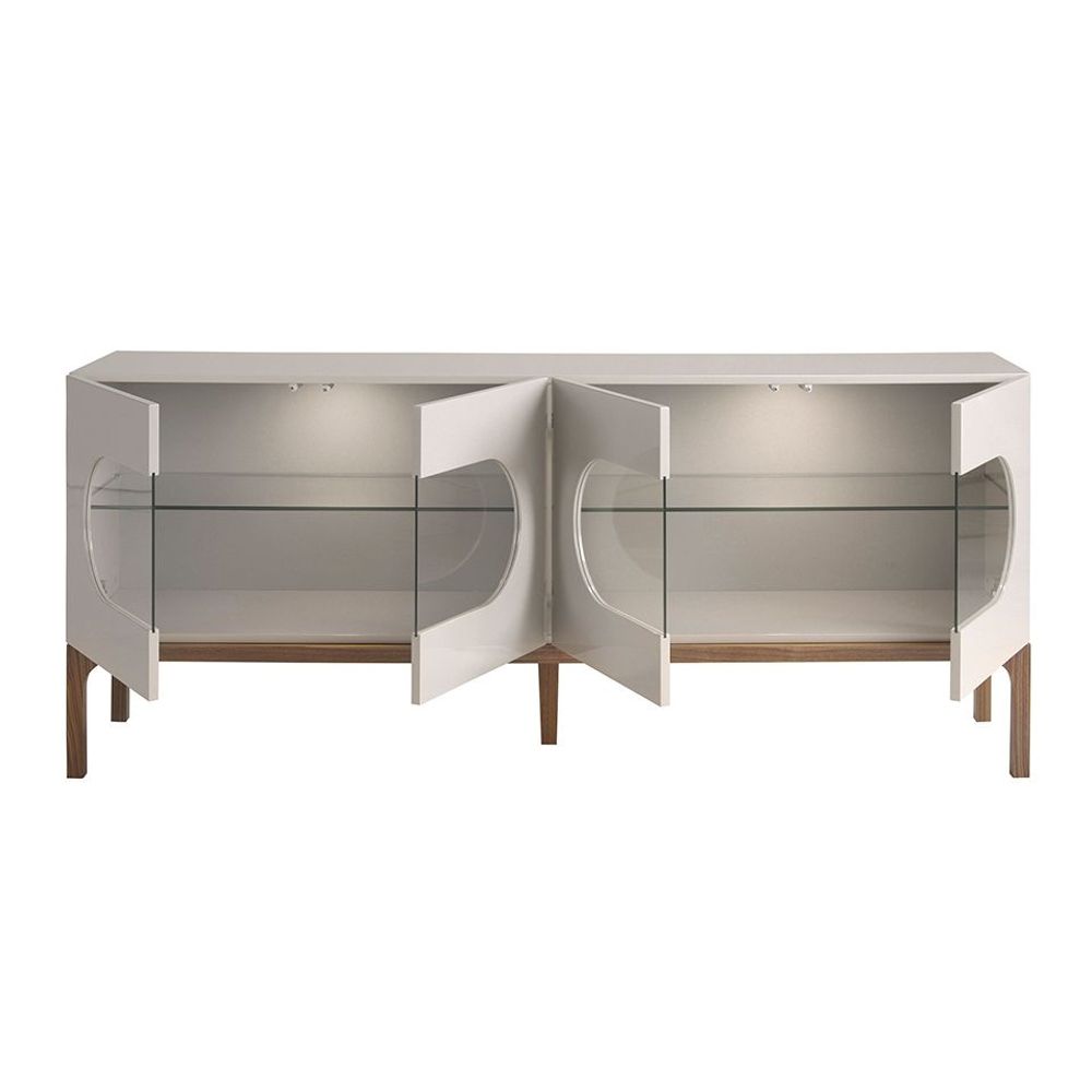 Buffets - Buffet en bois gris et noyer avec éclairage intérieur - ANGEL CERDÁ