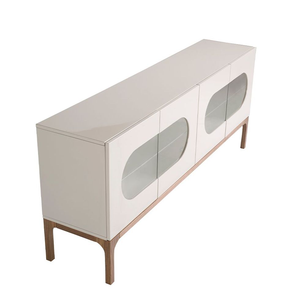 Buffets - Buffet en bois gris et noyer avec éclairage intérieur - ANGEL CERDÁ