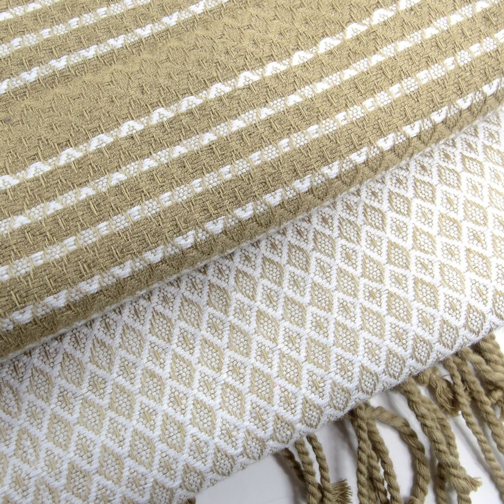 Bath towels - ORGANIC COTTON FOUTA - SAND Collection - SAND & INDIAN PINK color 100 x 200cm - KARAWAN AUTHENTIC