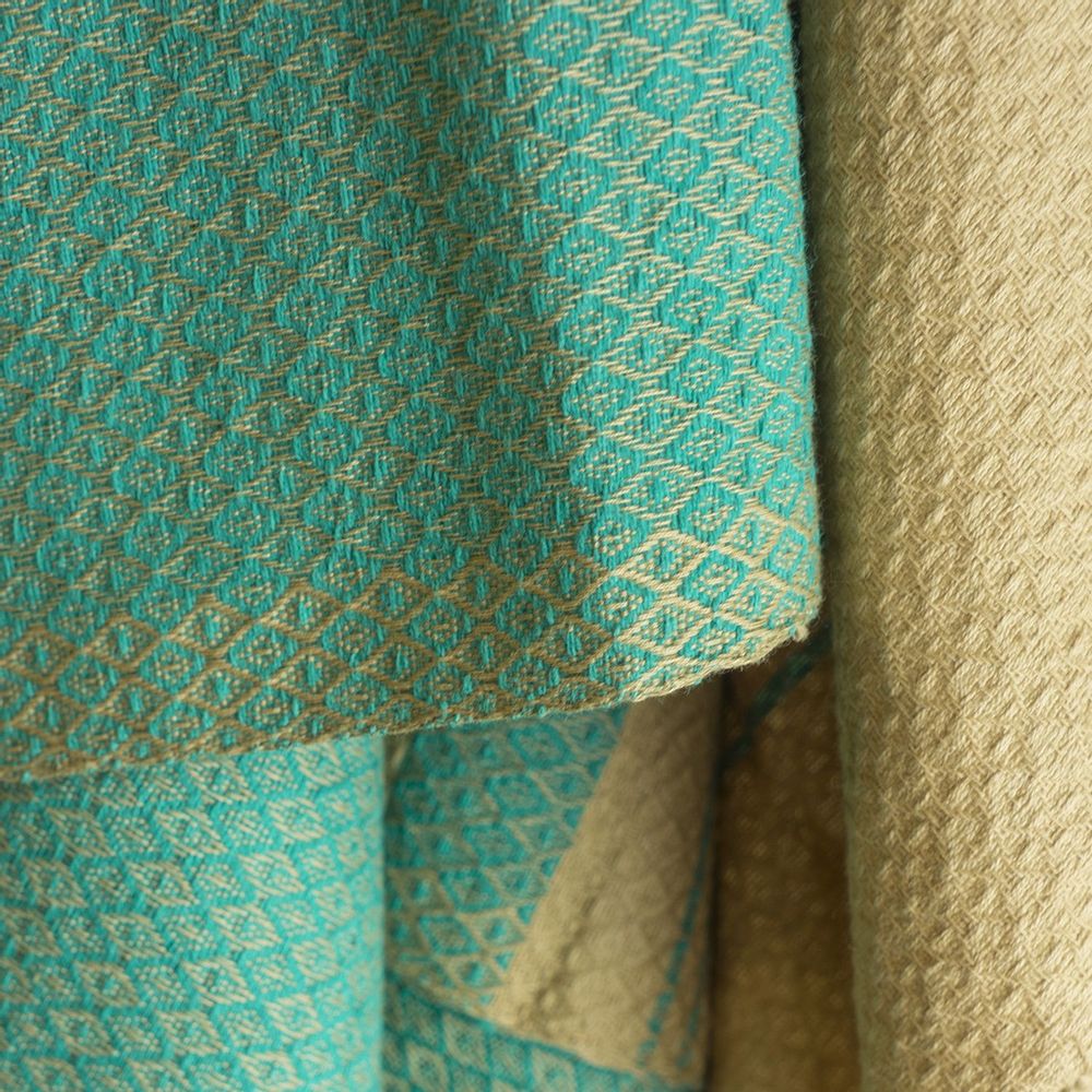 Bath towels - ORGANIC COTTON FOUTA - SAND Collection - SAND & INDIAN PINK color 100 x 200cm - KARAWAN AUTHENTIC