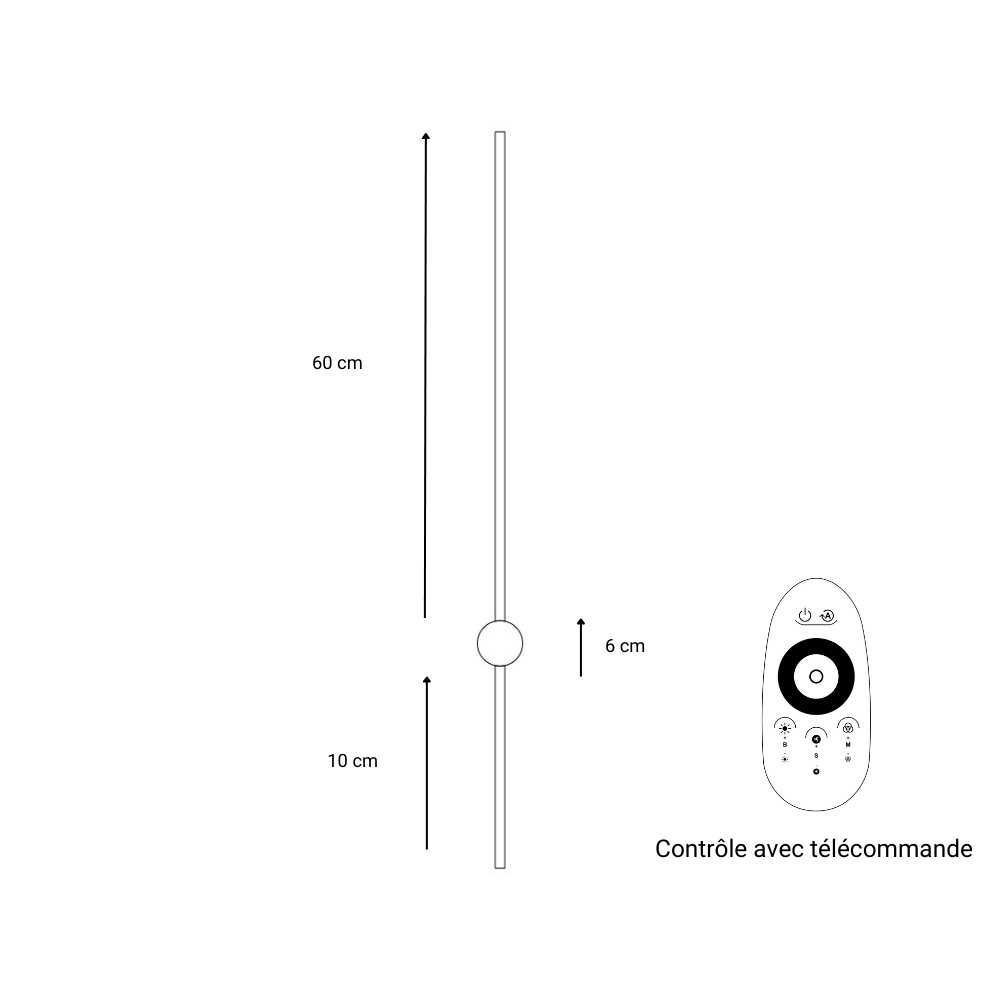 Luminaires pour enfant - Lampe en longueur pour le mur multicolores Applique murale Laser RGB Minimaliste 80cm - OUI SMART