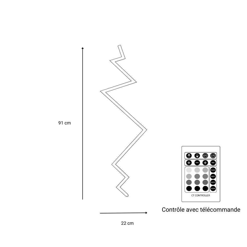 Luminaires pour enfant - Applique Murale en forme d'éclair avec variation de blanc Thunder - OUI SMART