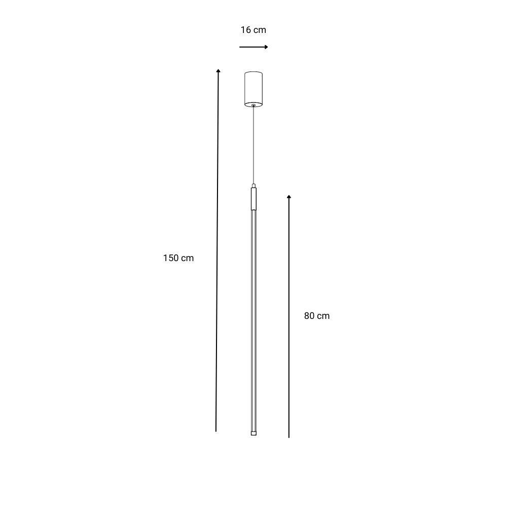Decorative objects - long lamp suspended from the ceiling Black LED hanging needle - OUI SMART