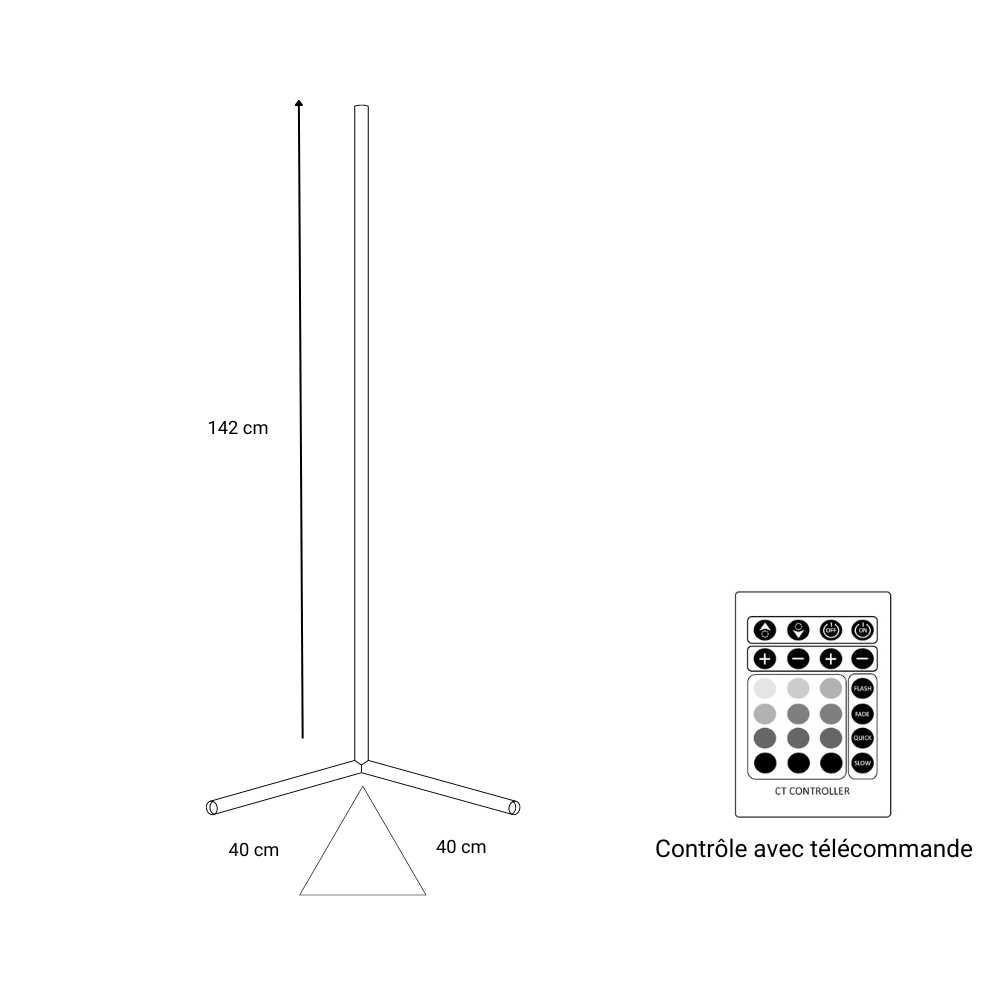 Luminaires pour enfant - Lampadaire lumière multicolore Throne Light LED RGB Connecté Alexa Google - OUI SMART