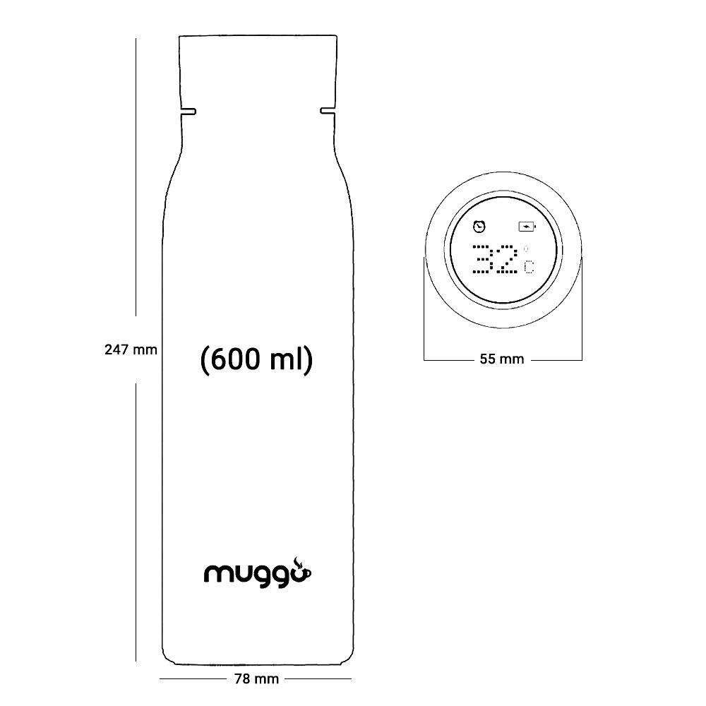 Appareils de fitness - Muggo Boost Bottle Bouteille isotherme chaud froid intelligente rappel hydratation - OUI SMART