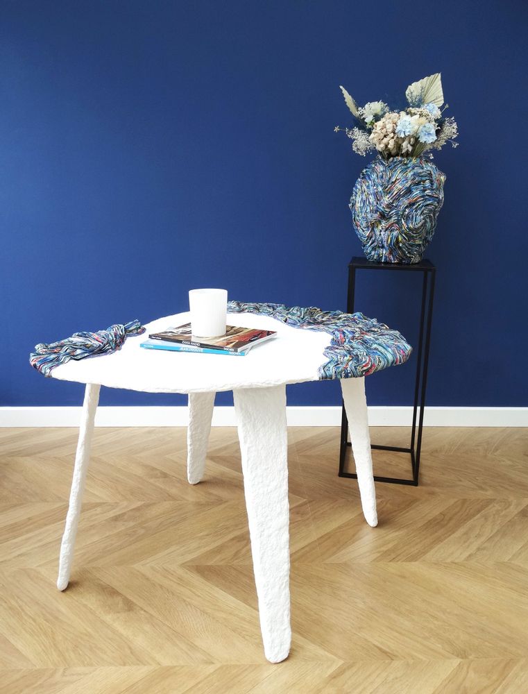 Unique pieces - Coffee table recycled paper Collection AIR unique piece - HELENE SIELLEZ