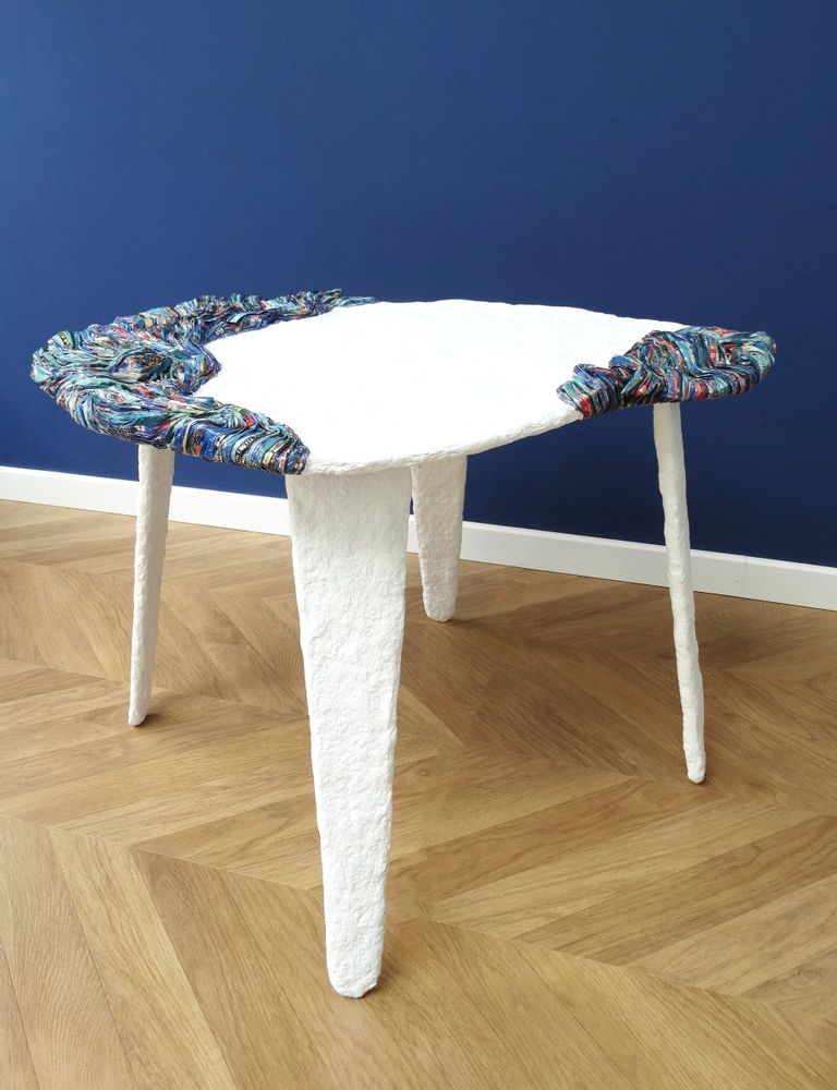 Unique pieces - Coffee table recycled paper Collection AIR unique piece - HELENE SIELLEZ