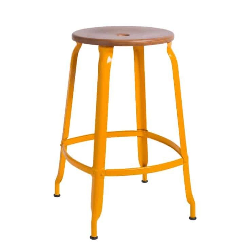 Stools for hospitalities & contracts - Nicolle® stool H60cm Wood and Metal - NICOLLE CHAISE