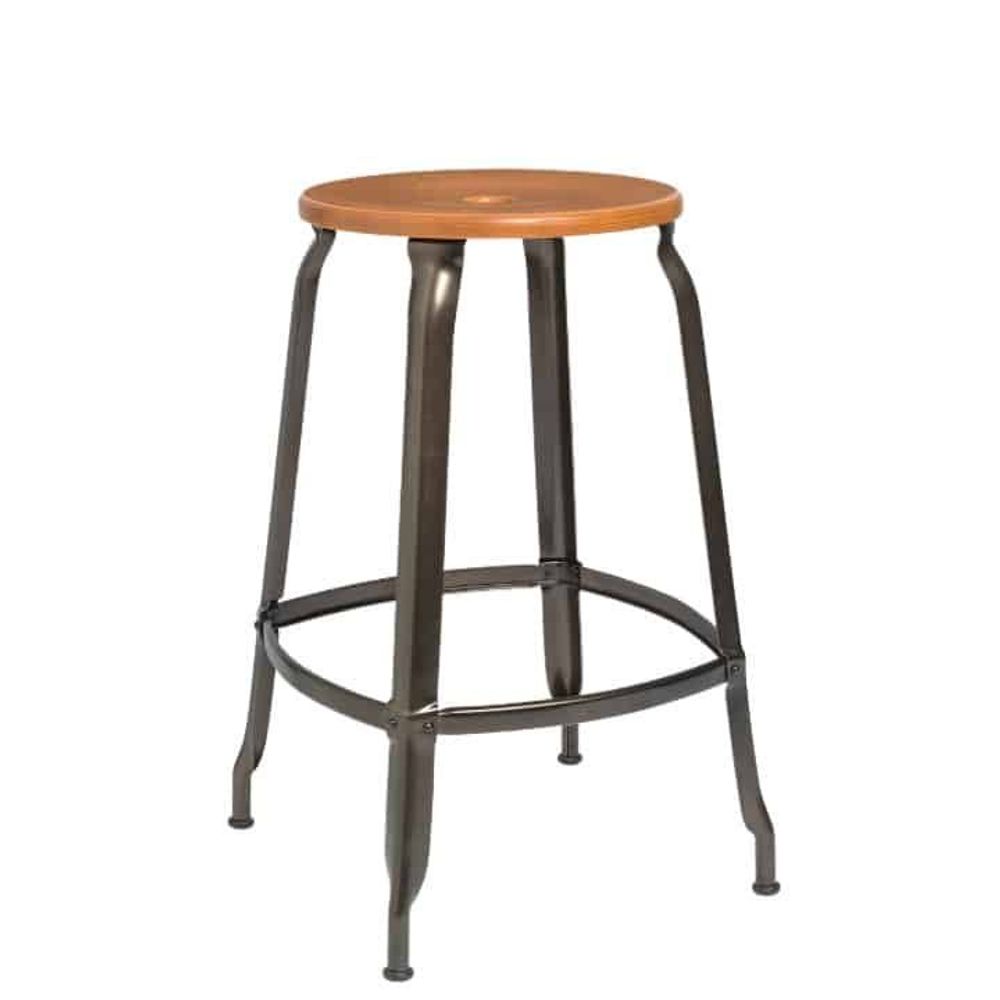Stools for hospitalities & contracts - Nicolle® stool H60cm Wood and Metal - NICOLLE CHAISE