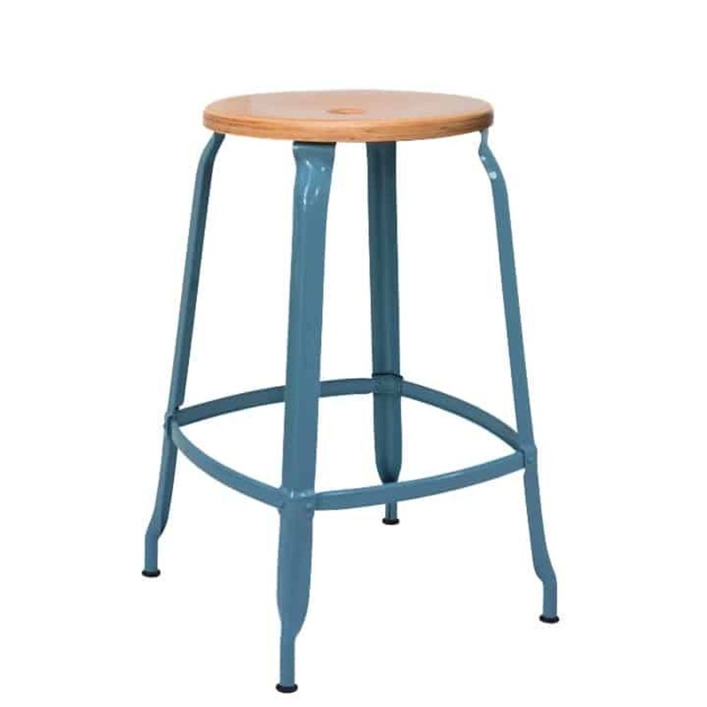 Stools for hospitalities & contracts - Nicolle® stool H60cm Wood and Metal - NICOLLE CHAISE