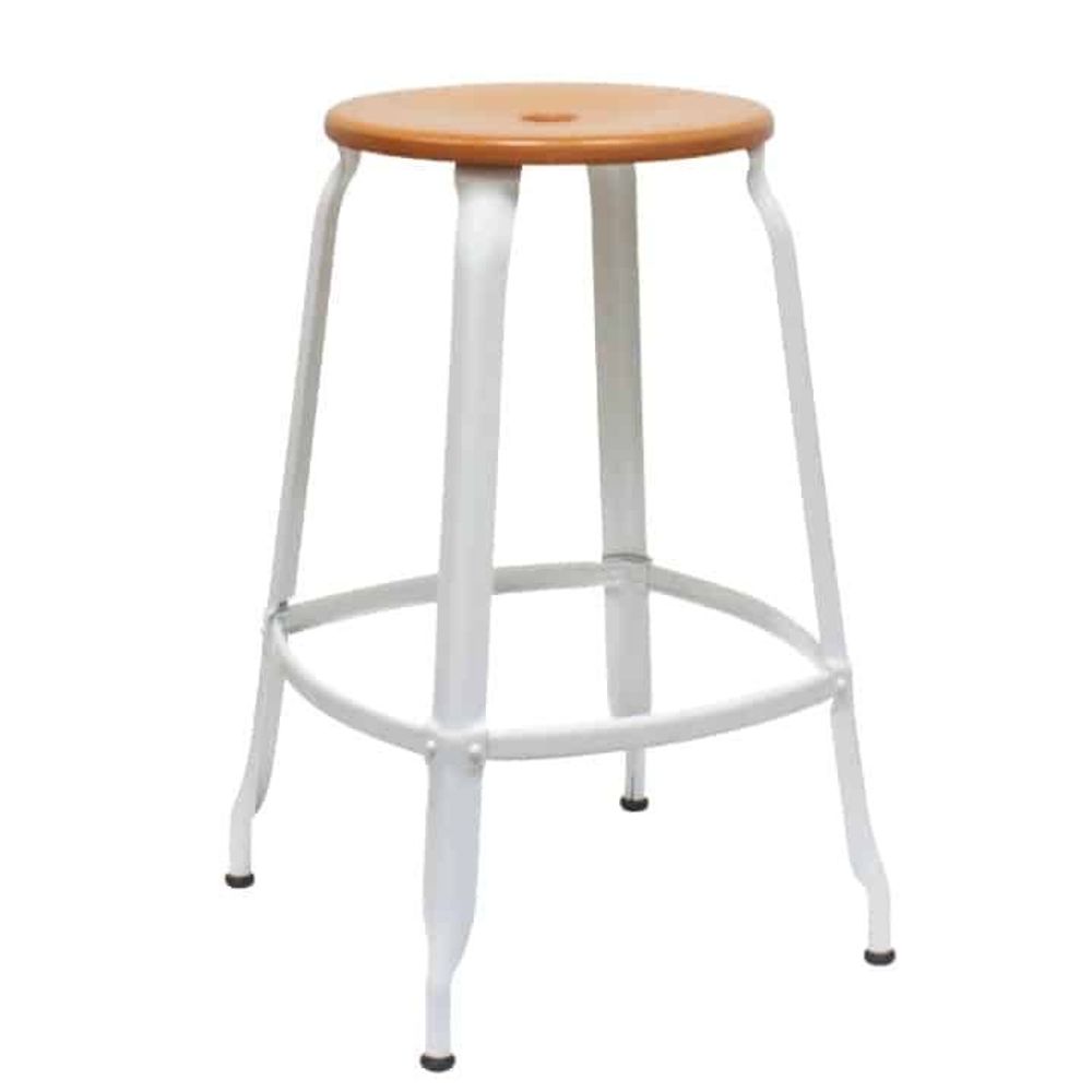 Stools for hospitalities & contracts - Nicolle® stool H60cm Wood and Metal - NICOLLE CHAISE