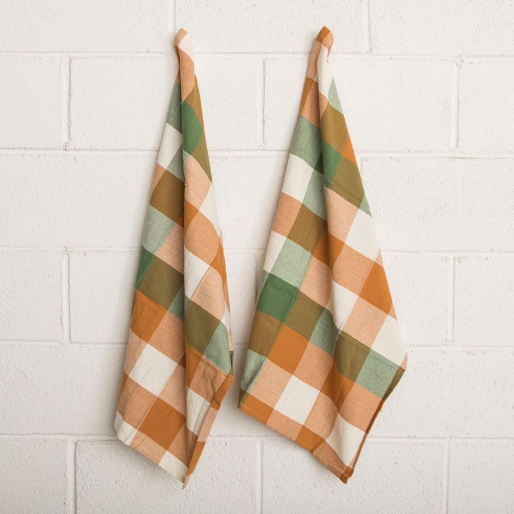 Dish towels - Check Woven Cotton Multicolor Kitchen Towel - MAHE HOMEWARE