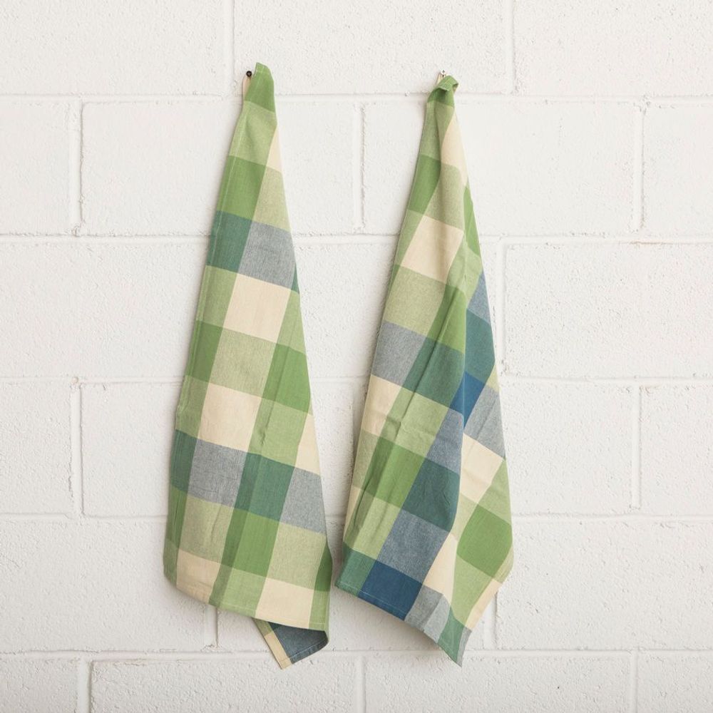Dish towels - Check Woven Cotton Multicolor Kitchen Towel - MAHE HOMEWARE