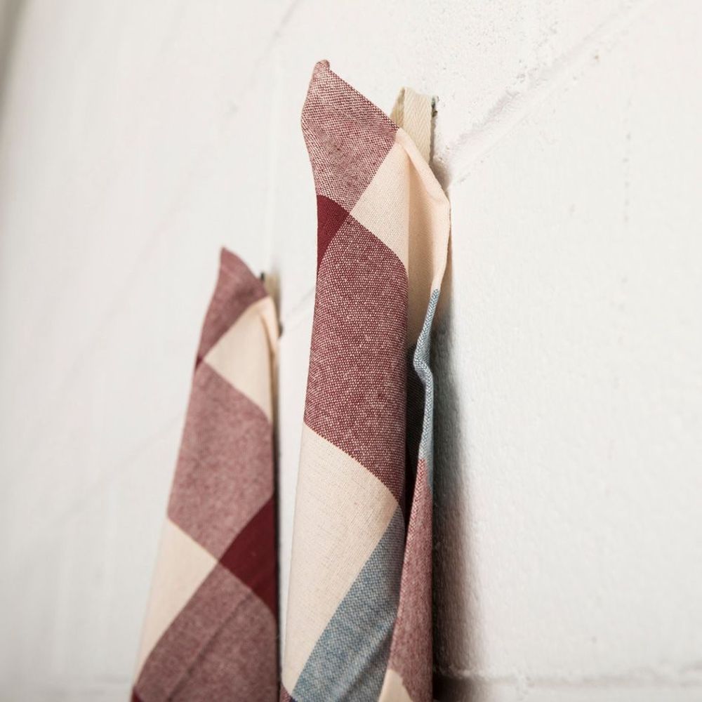 Dish towels - Check Woven Cotton Multicolor Kitchen Towel - MAHE HOMEWARE
