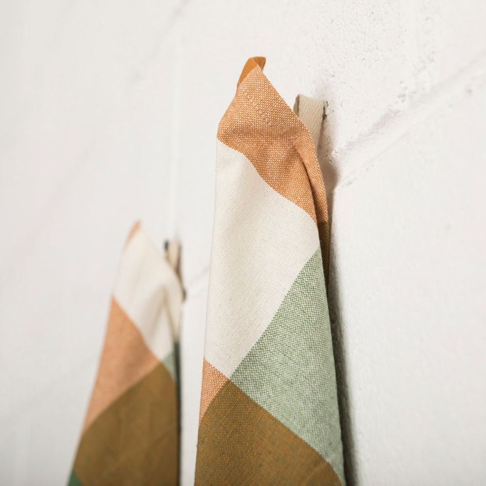Dish towels - Check Woven Cotton Multicolor Kitchen Towel - MAHE HOMEWARE