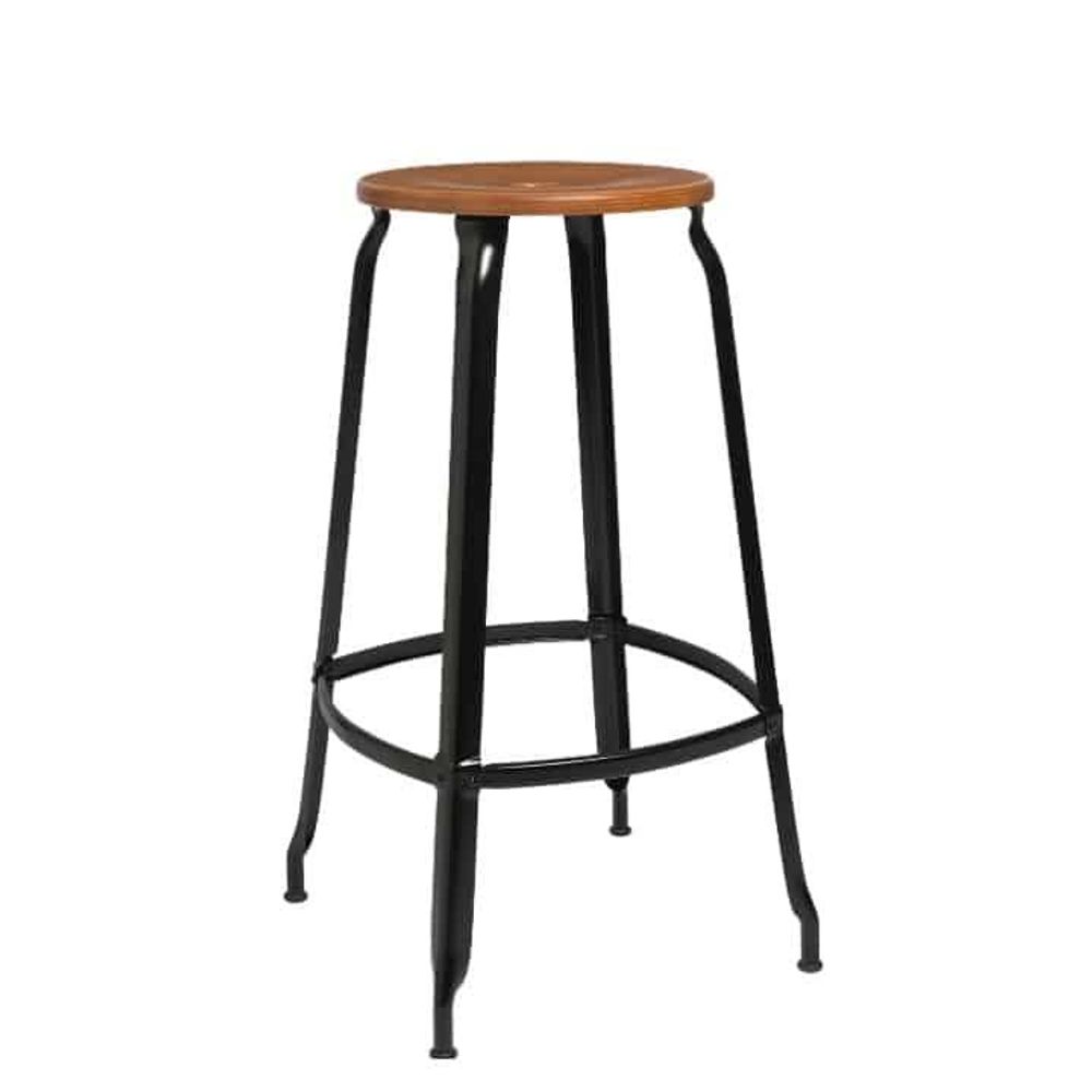 Sièges pour collectivités - Tabouret Nicolle® H75cm Bois et Métal - NICOLLE CHAISE
