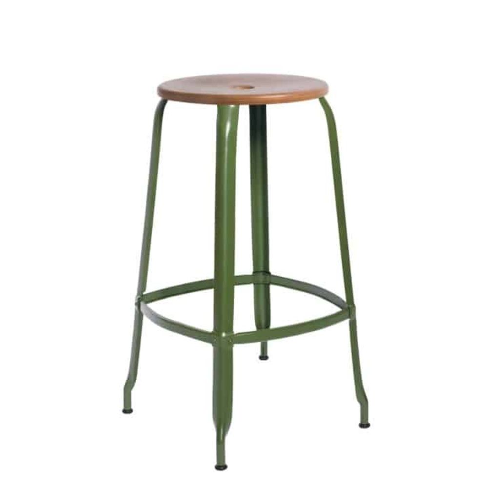 Sièges pour collectivités - Tabouret Nicolle® H75cm Bois et Métal - NICOLLE CHAISE