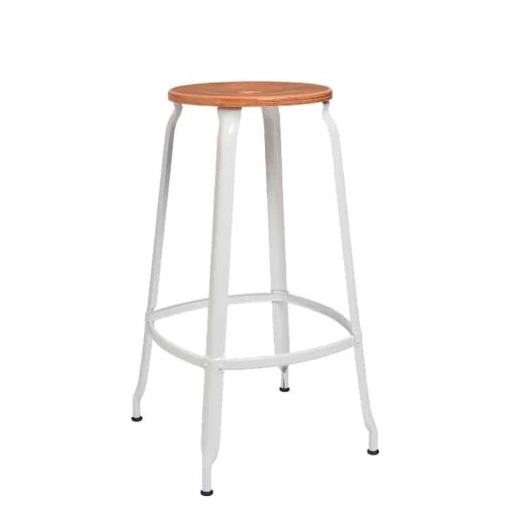 Sièges pour collectivités - Tabouret Nicolle® H75cm Bois et Métal - NICOLLE CHAISE