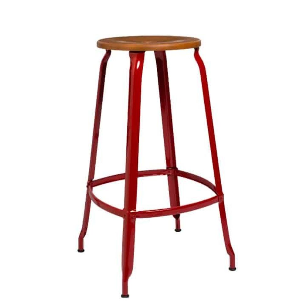 Sièges pour collectivités - Tabouret Nicolle® H75cm Bois et Métal - NICOLLE CHAISE