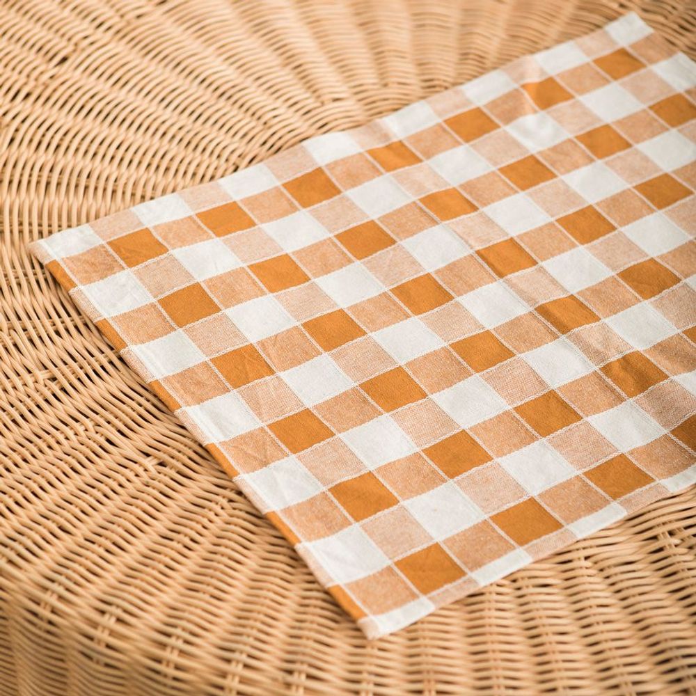 Placemats - Check Woven Cotton Placemat - MAHE HOMEWARE