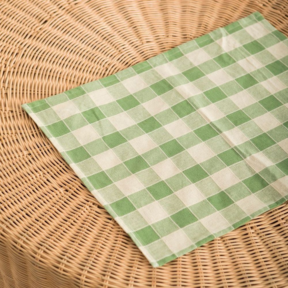 Placemats - Check Woven Cotton Placemat - MAHE HOMEWARE