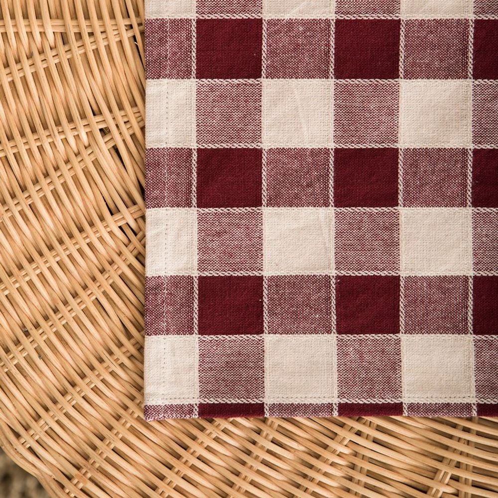 Placemats - Check Woven Cotton Placemat - MAHE HOMEWARE