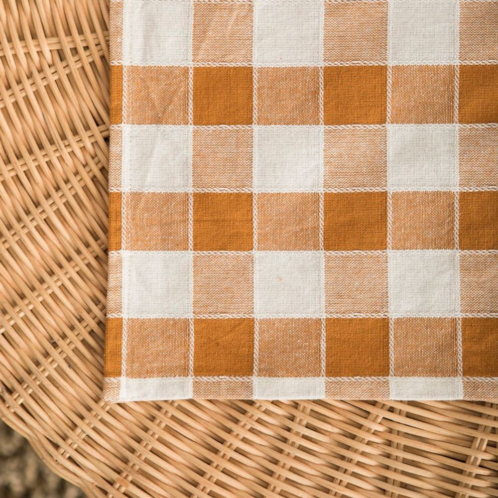 Placemats - Check Woven Cotton Placemat - MAHE HOMEWARE