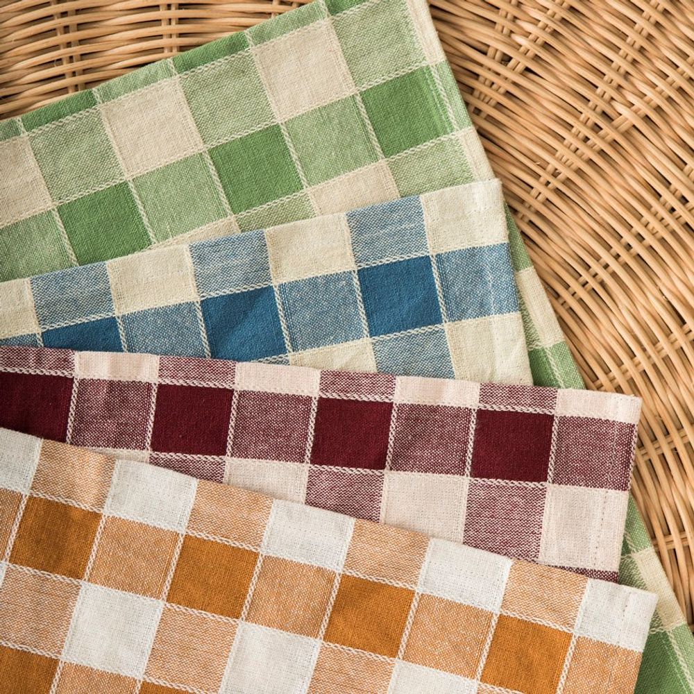 Placemats - Check Woven Cotton Placemat - MAHE HOMEWARE