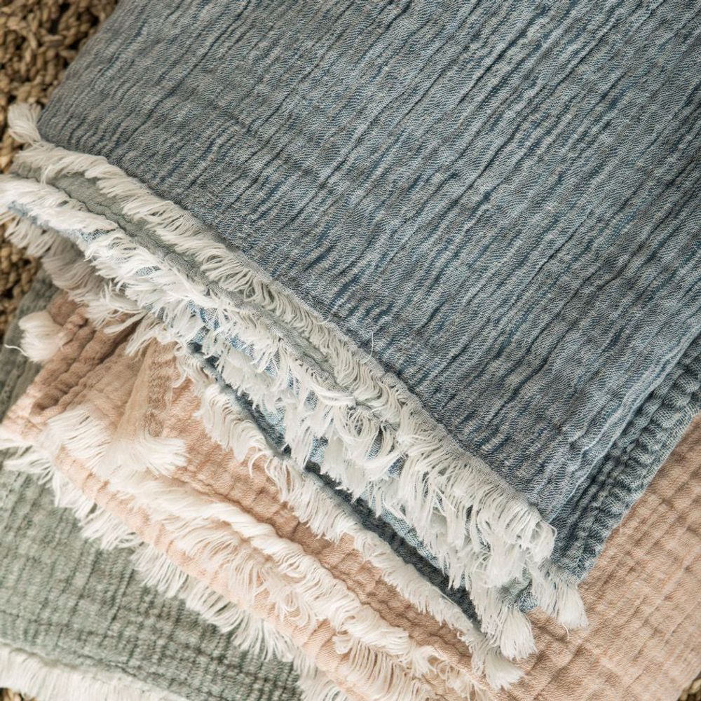 Bed linens - Cotton Gauze Plaid MAHE - MAHE HOMEWARE