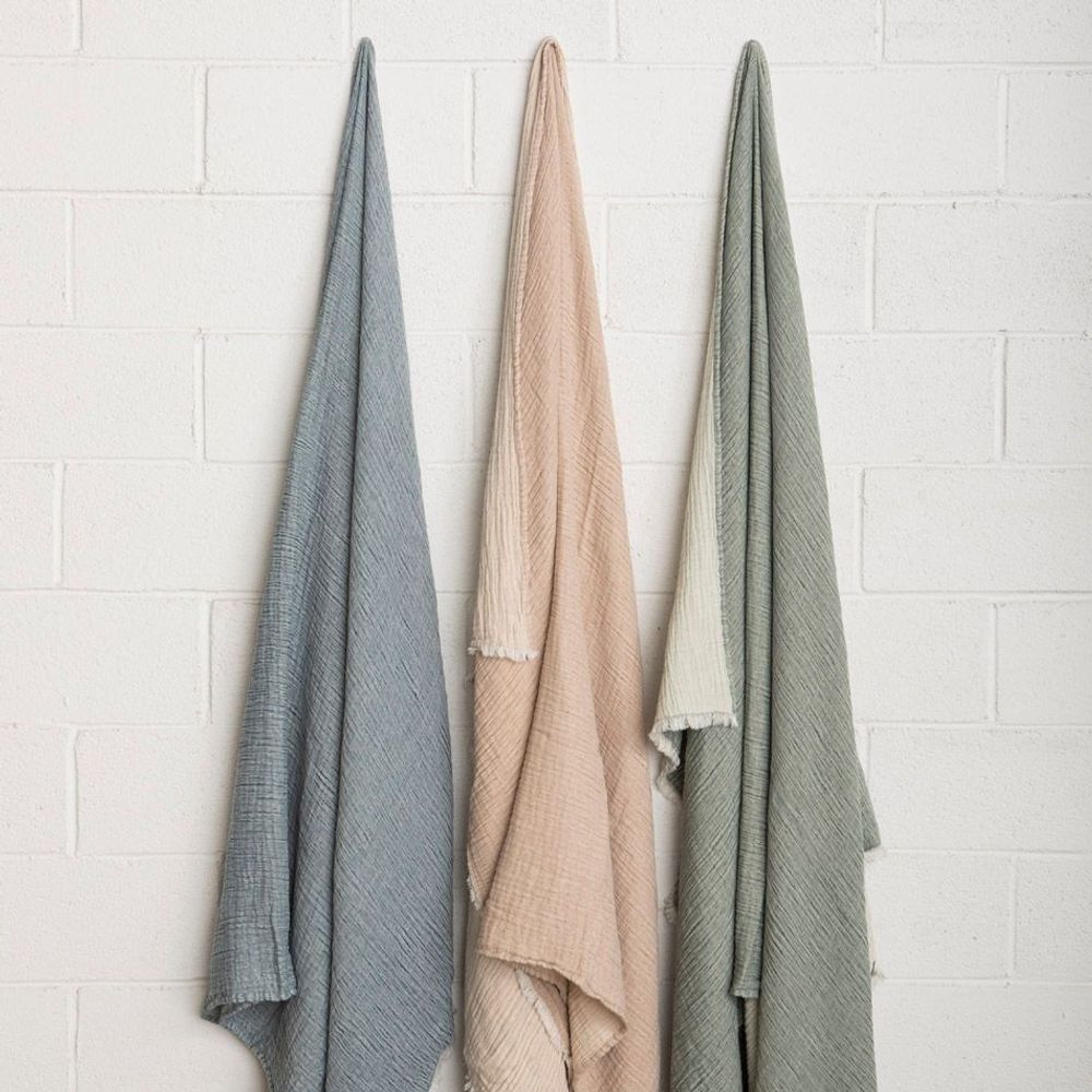 Bed linens - Cotton Gauze Plaid MAHE - MAHE HOMEWARE