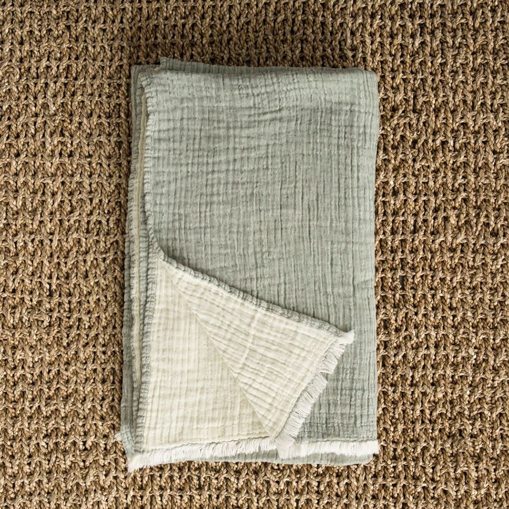 Bed linens - Cotton Gauze Plaid MAHE - MAHE HOMEWARE