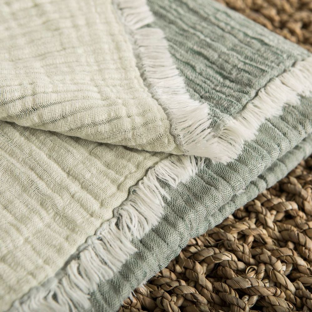Bed linens - Cotton Gauze Plaid MAHE - MAHE HOMEWARE