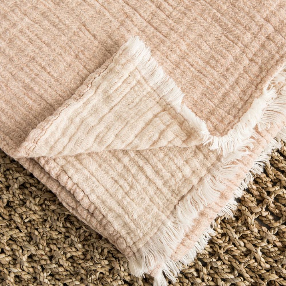 Bed linens - Cotton Gauze Plaid MAHE - MAHE HOMEWARE