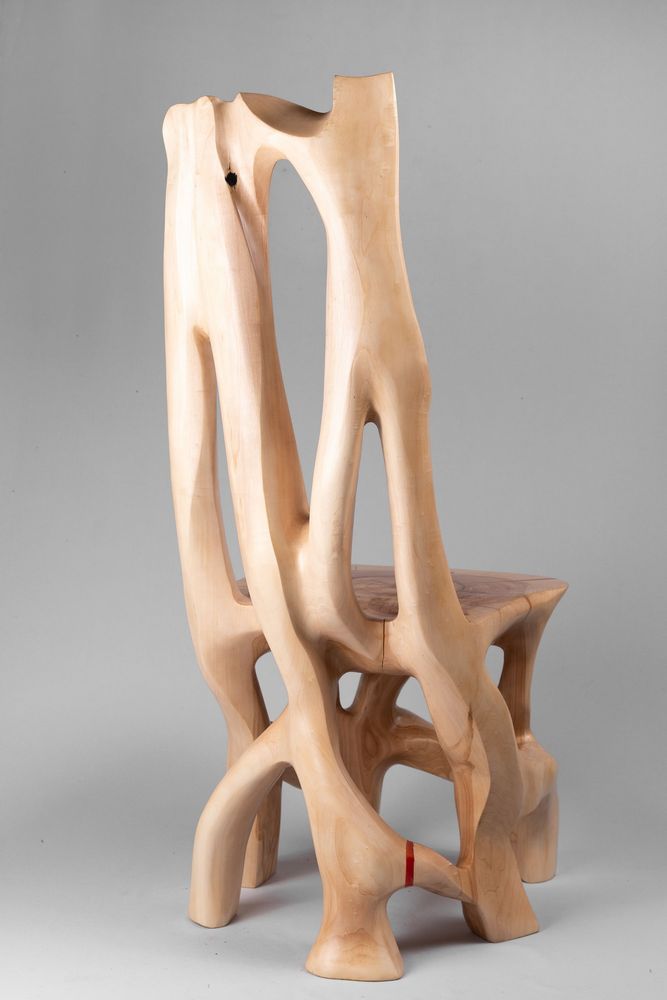 Chaises - Chaise, sculpture fonctionnelle sculptée dans une seule pièce de bois - LOGNITURE