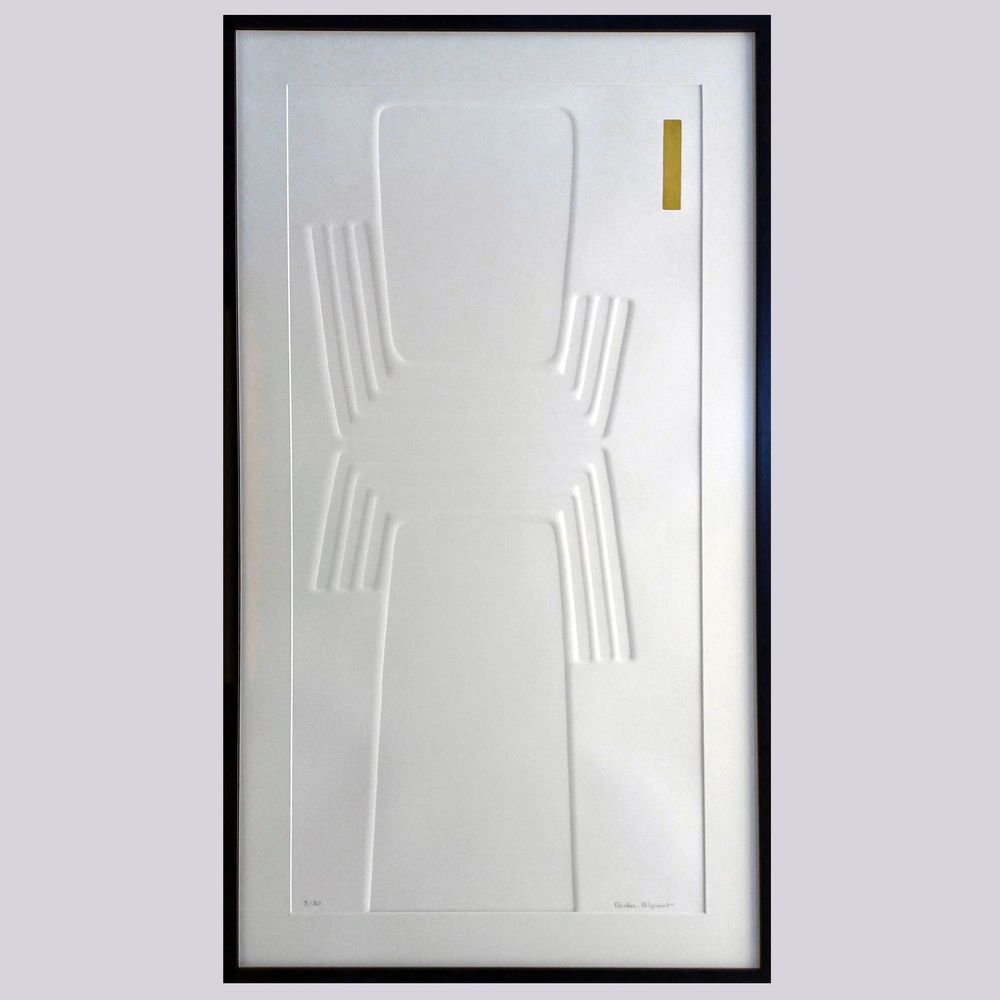 Paintings - engraving and embossing white on white 65 cm x 115 cm - FOUCHER-POIGNANT