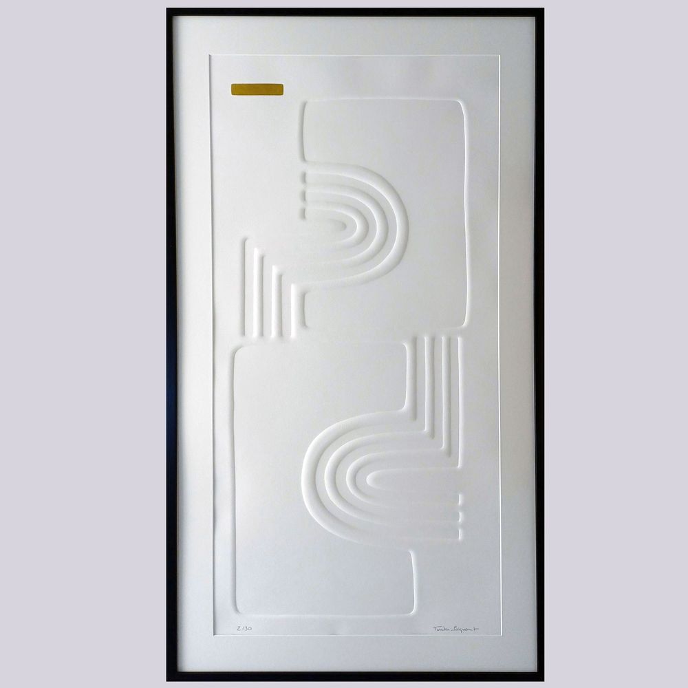 Paintings - engraving and embossing white on white 65 cm x 115 cm - FOUCHER-POIGNANT