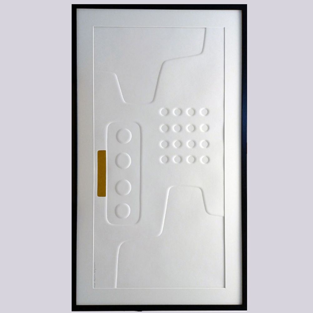 Paintings - engraving and embossing white on white 65 cm x 115 cm - FOUCHER-POIGNANT