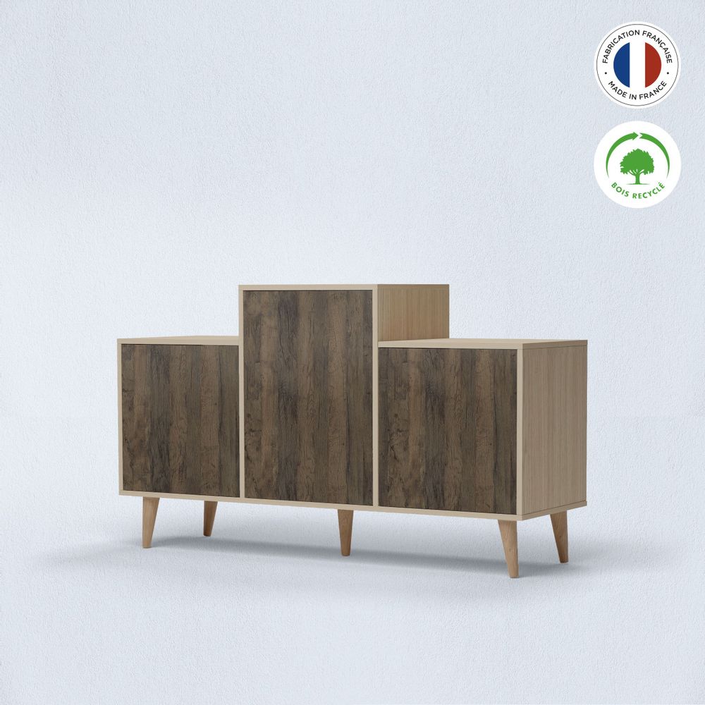 Buffets - Meuble de rangement GRAND EX AEQUO 3 portes - Chêne Vintage - YZON