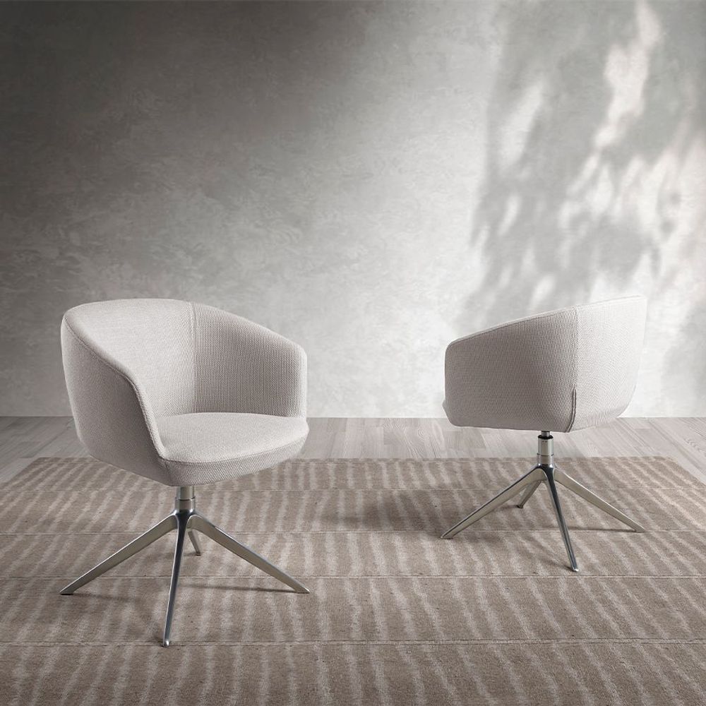 Chairs - Swivel chair light grey fabric - ANGEL CERDÁ