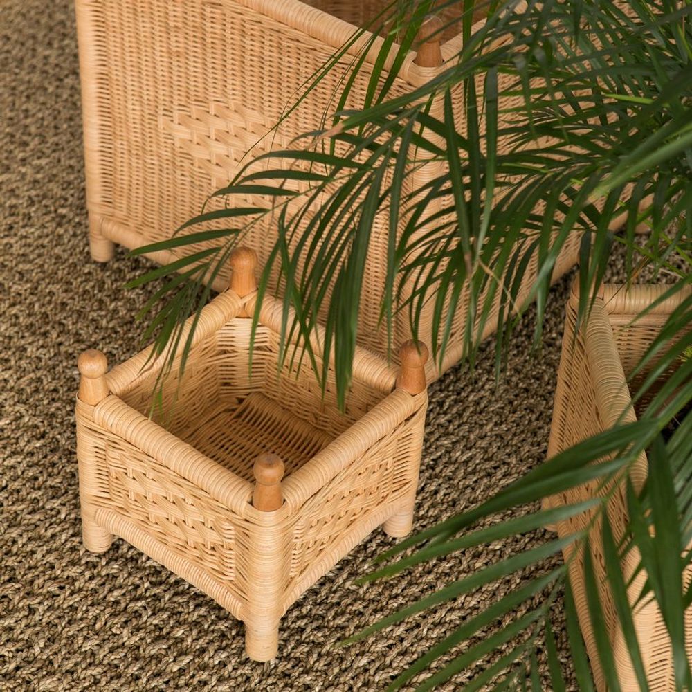 Objets de décoration - Jardinière Carré en Rotin BAHAMA Set 3 - MAHE HOMEWARE