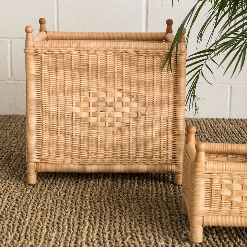 Objets de décoration - Jardinière Carré en Rotin BAHAMA Set 3 - MAHE HOMEWARE