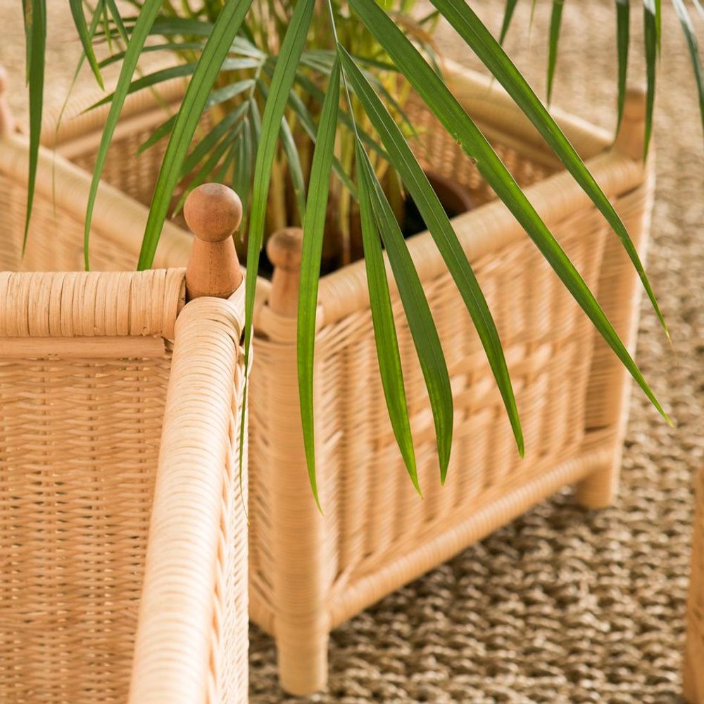 Objets de décoration - Jardinière Carré en Rotin BAHAMA Set 3 - MAHE HOMEWARE